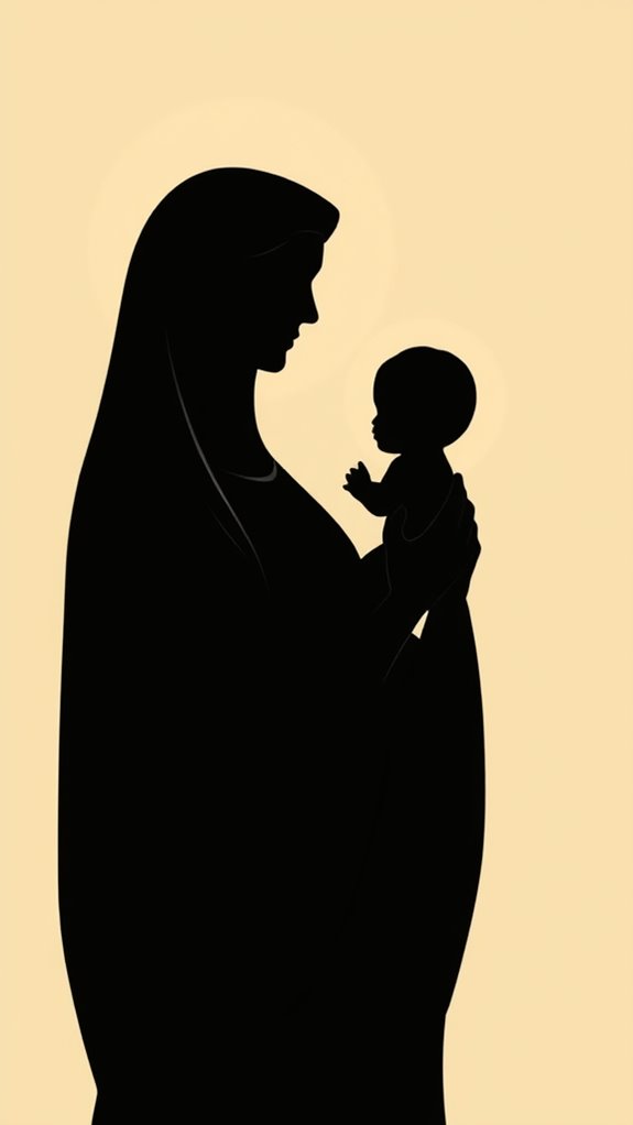 mary and jesus silhouette