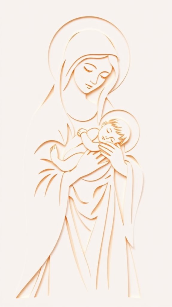 mary and jesus silhouette art