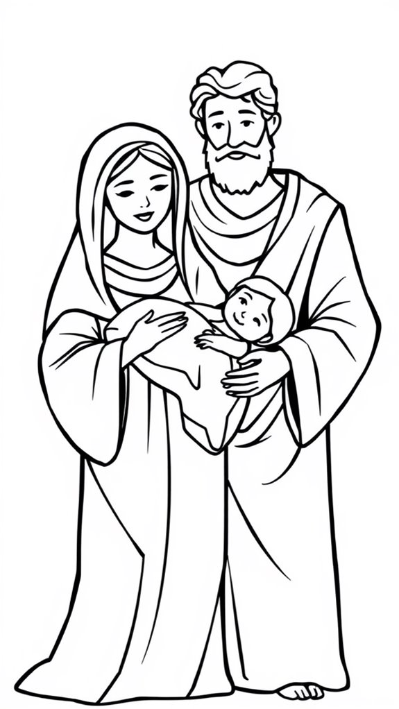 mary and joseph illustration
