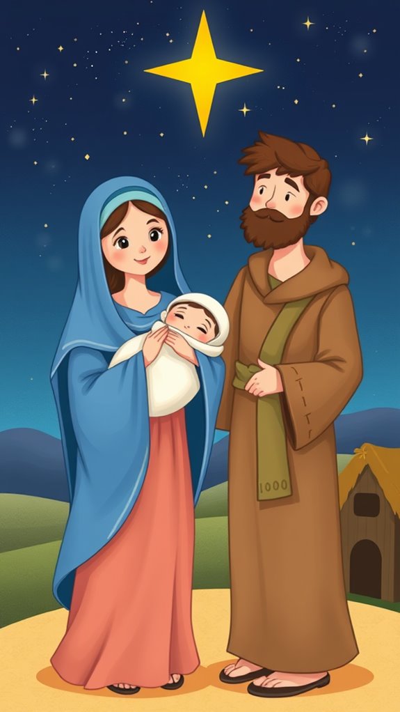 mary and joseph illustrations