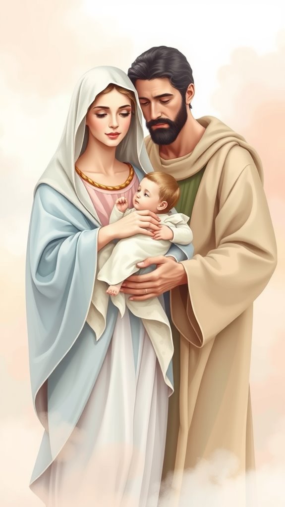 mary and joseph pastel image