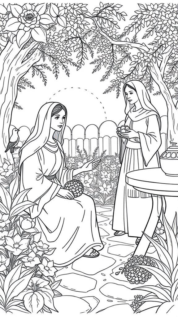 mary and martha coloring page