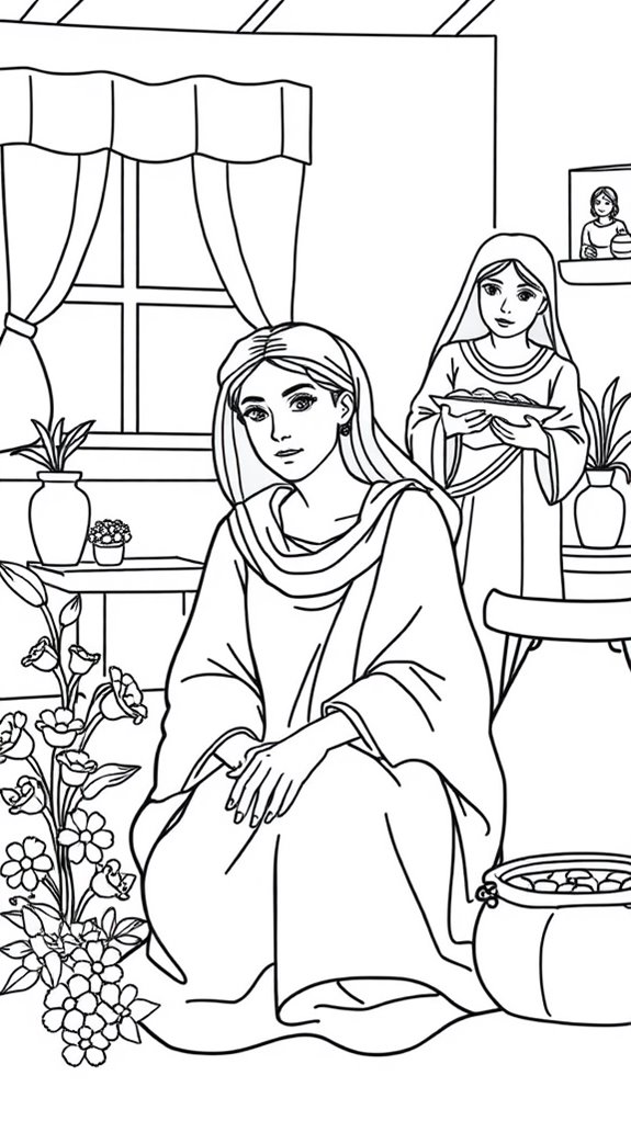 mary and martha coloring page