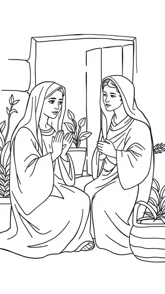 mary and martha coloring page