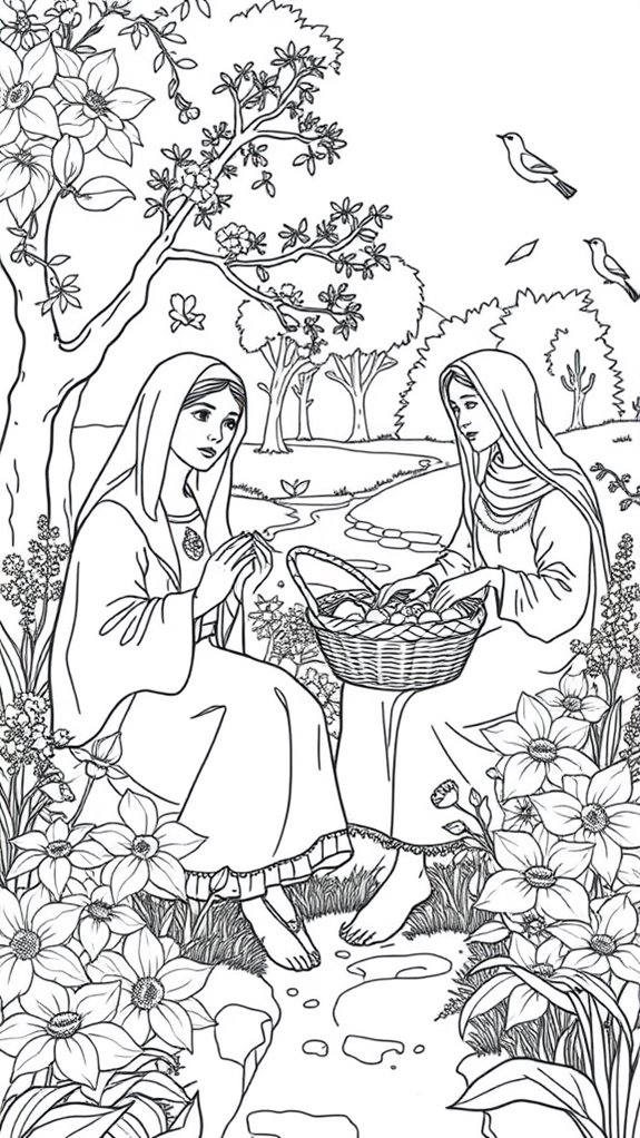 mary and martha coloring page