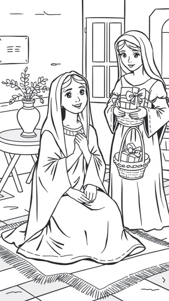 mary and martha coloring page
