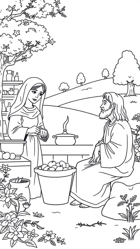 mary and martha coloring page