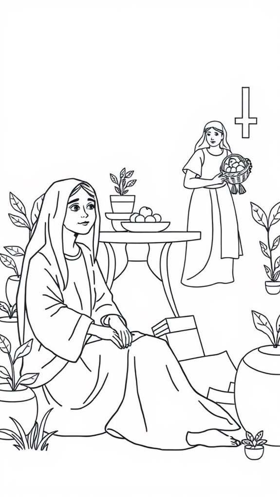 mary and martha coloring page