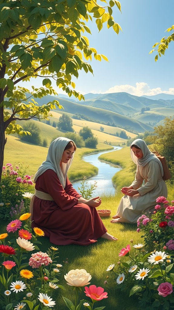 mary and martha nature scene