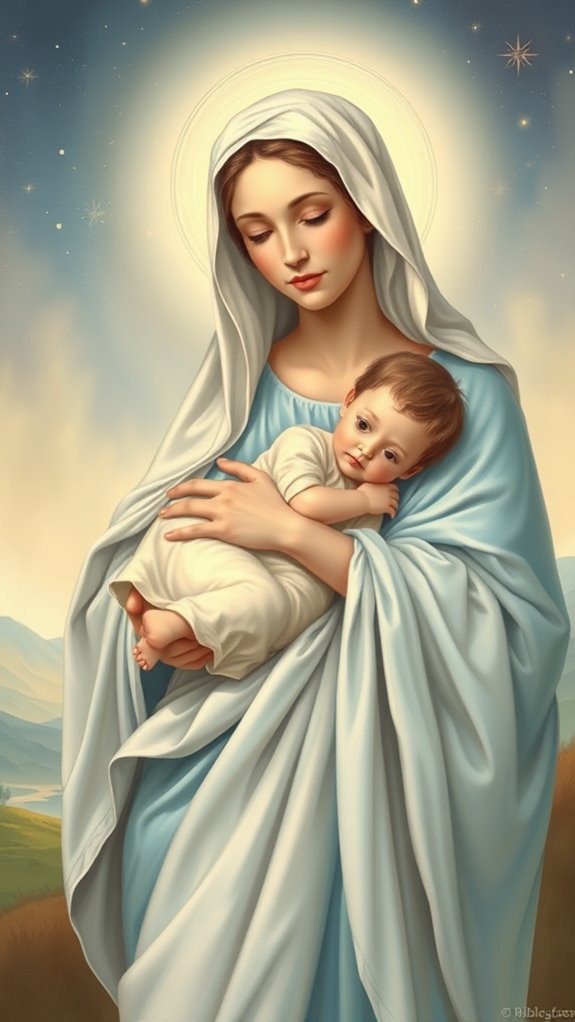 mary holding baby jesus