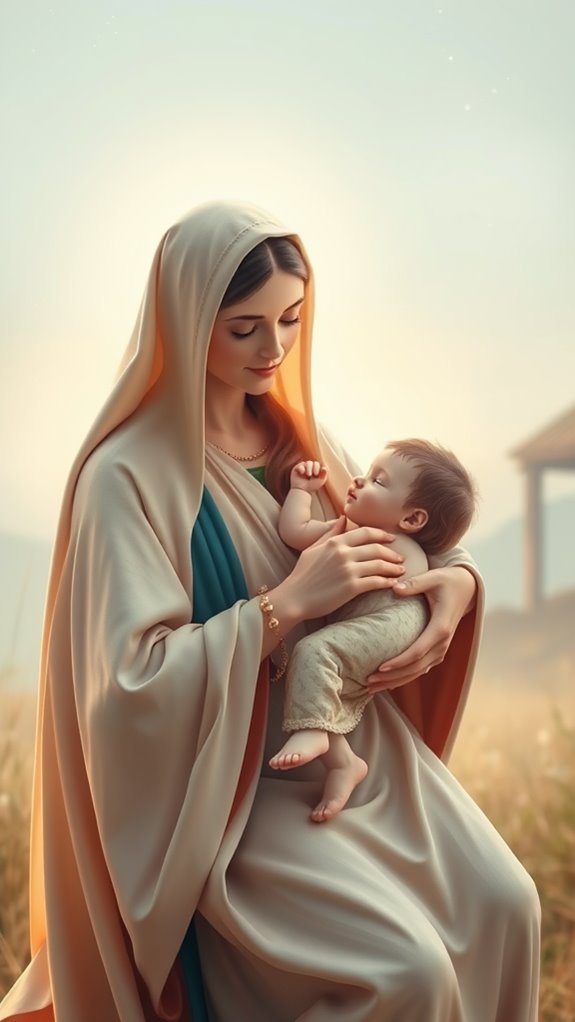 mary holding baby jesus
