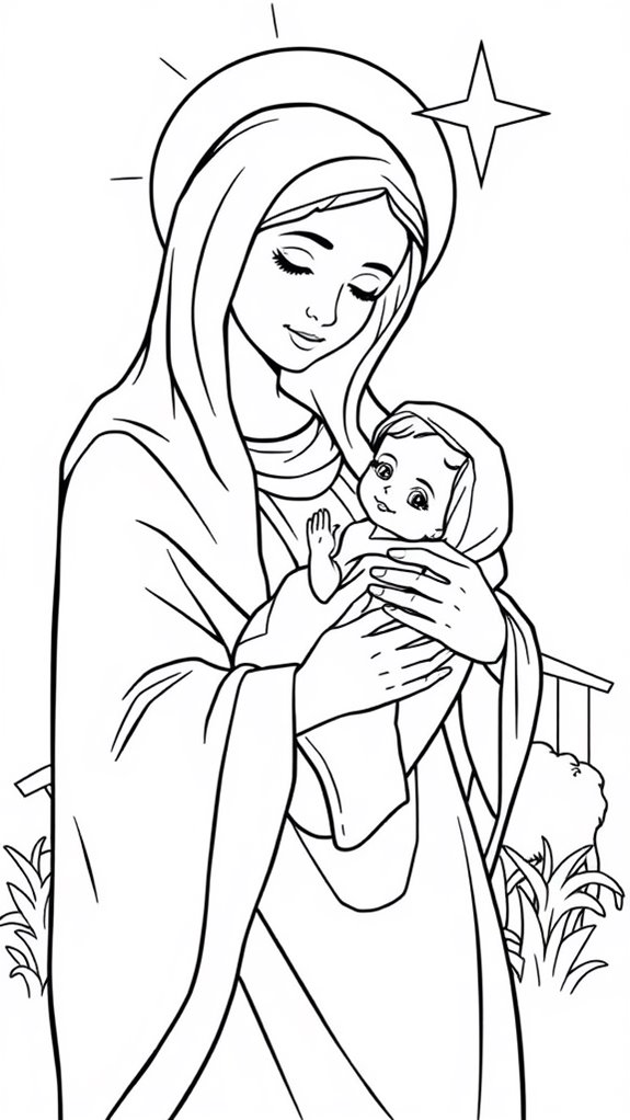 mary holding baby jesus