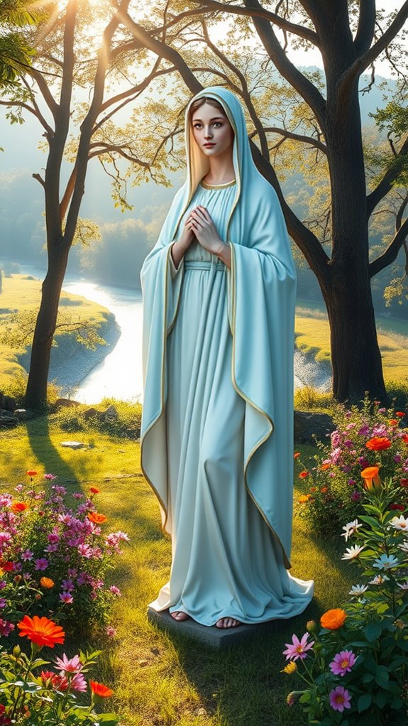 mary in serene nature