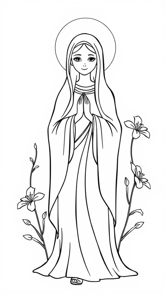 mary s artistic coloring page