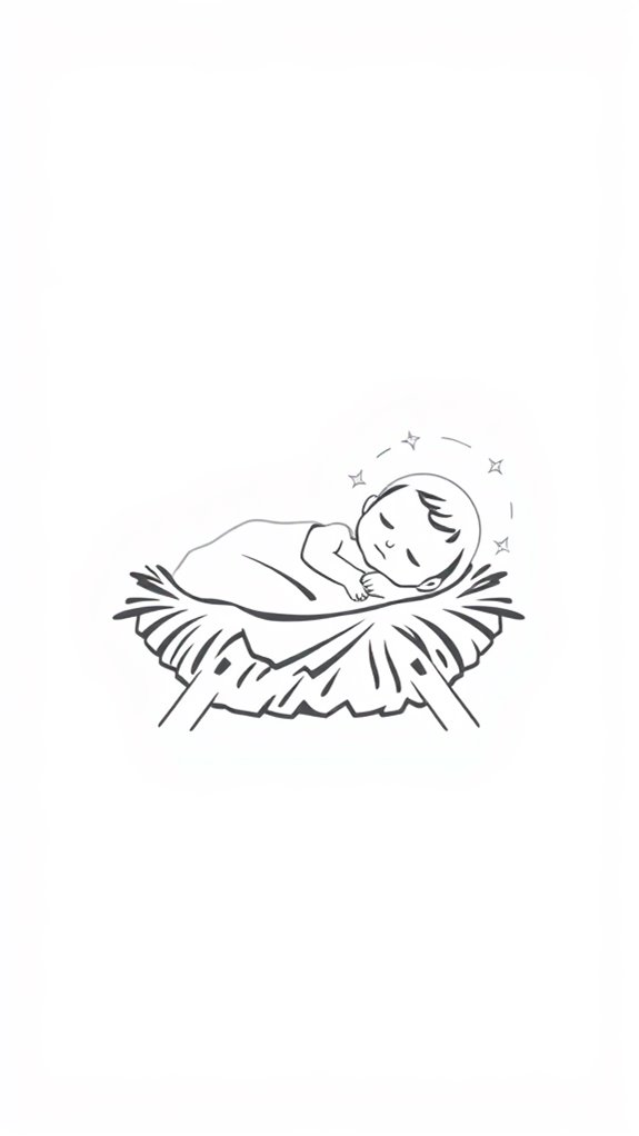 minimalist baby jesus outline