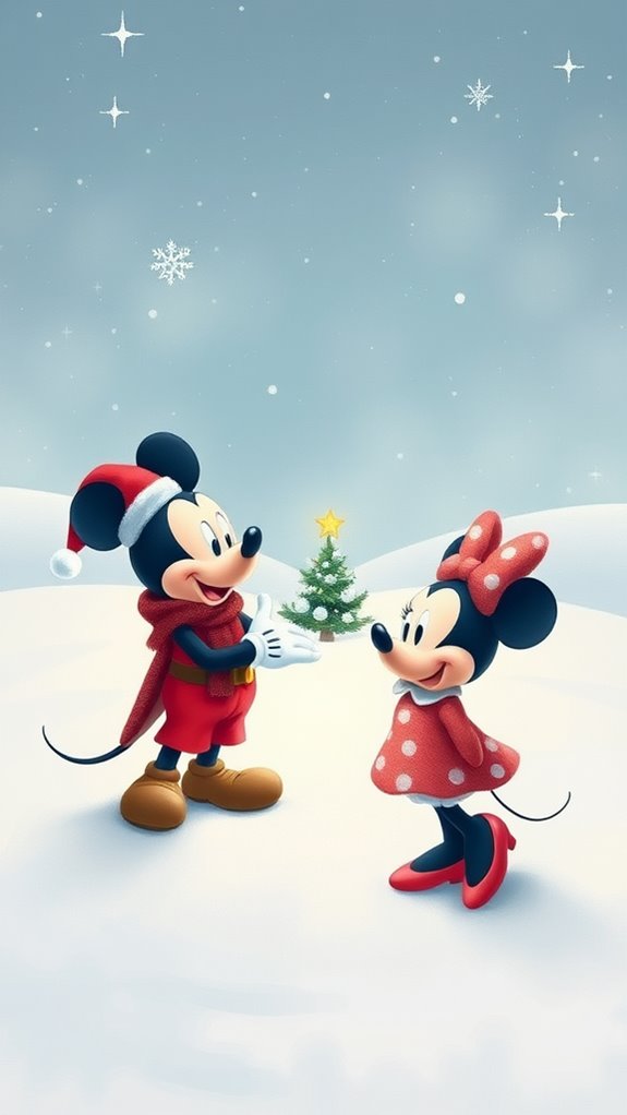 minimalist disney christmas art