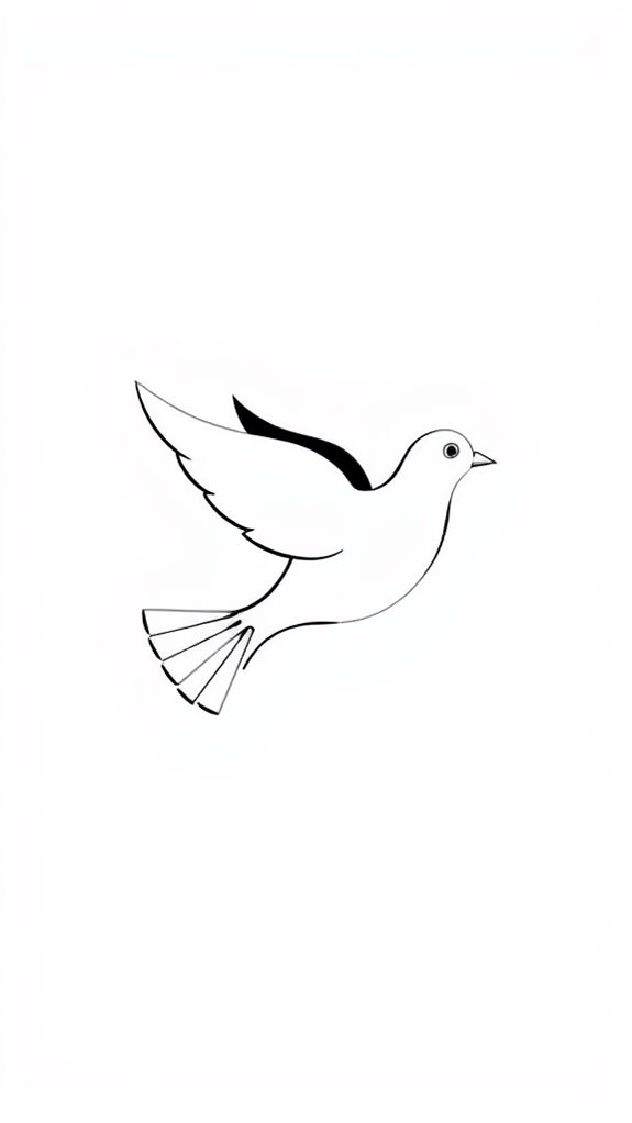 minimalist dove line art