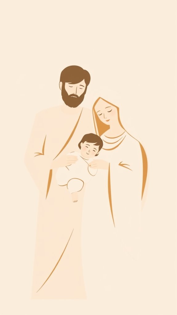 minimalist holy family clipart