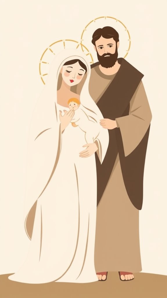 minimalist holy family design