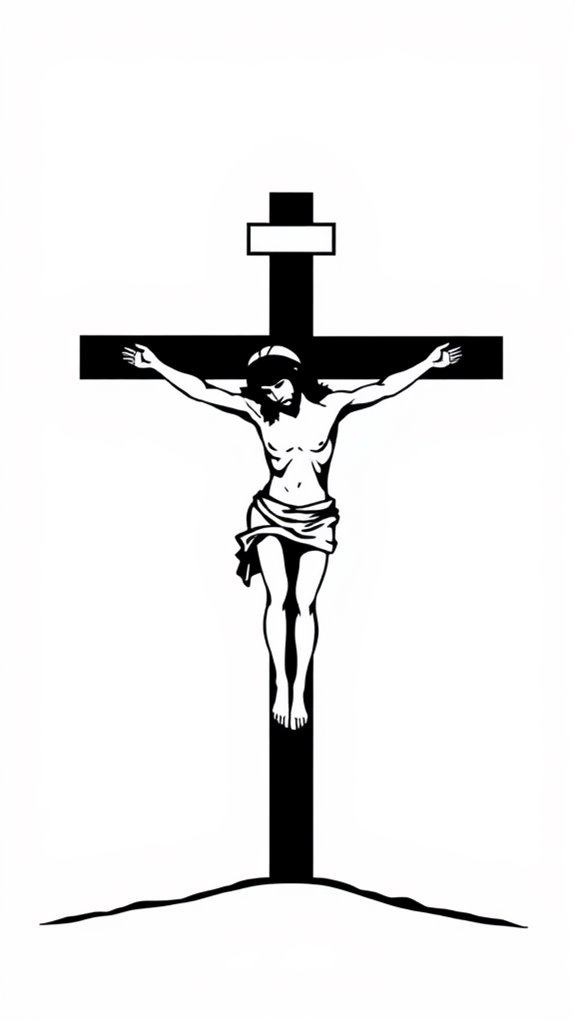 minimalist jesus crucifixion silhouette