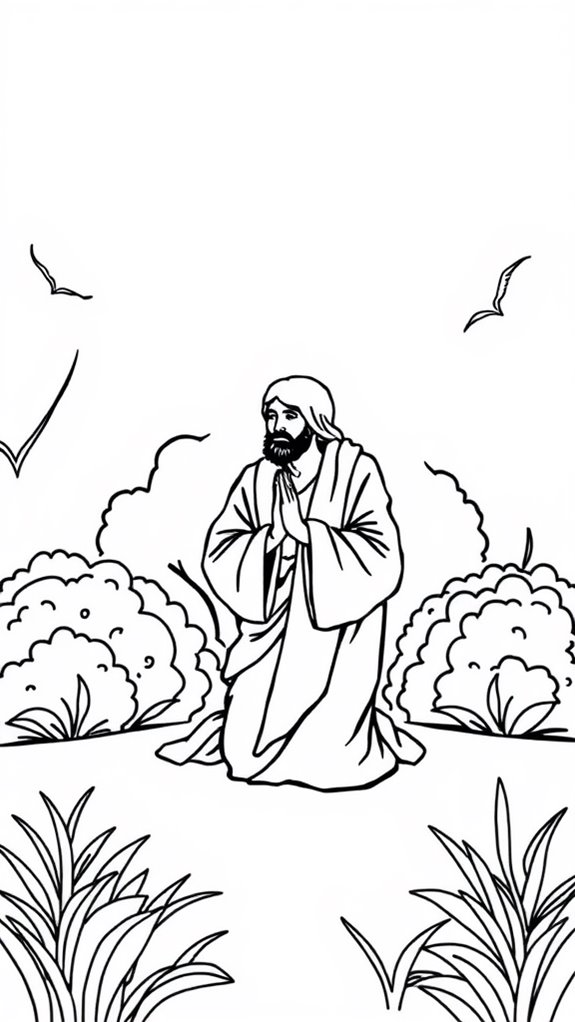 minimalist jesus garden coloring
