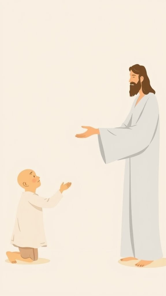 minimalist jesus healing artwork