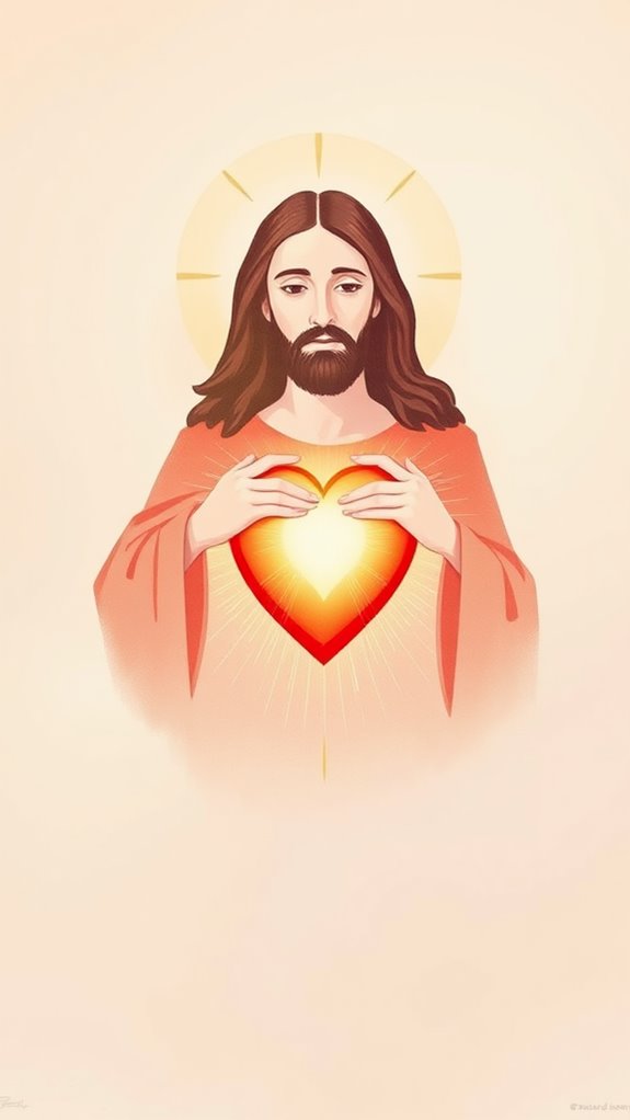 minimalist jesus heart artwork