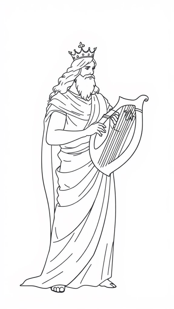 minimalist king david drawing