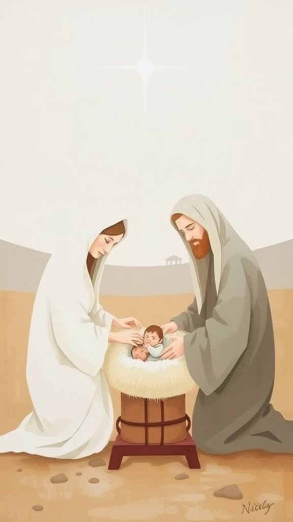 minimalist nativity scene artwork