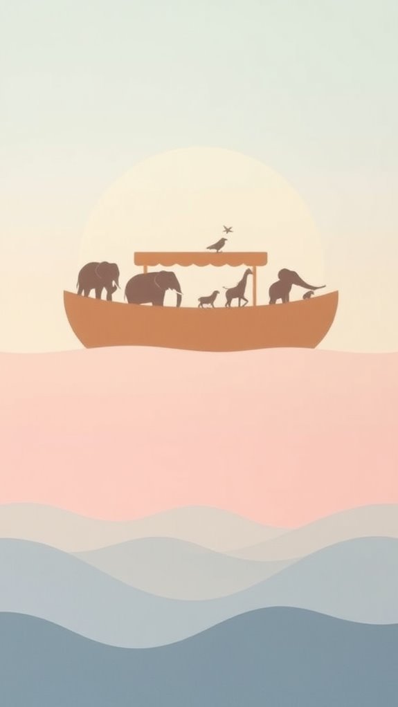 minimalist noah s ark artwork