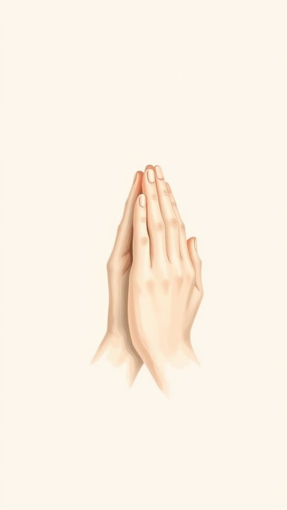 minimalist praying hands art