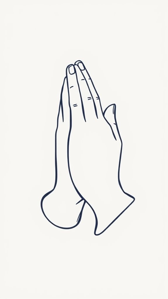 minimalist praying hands design