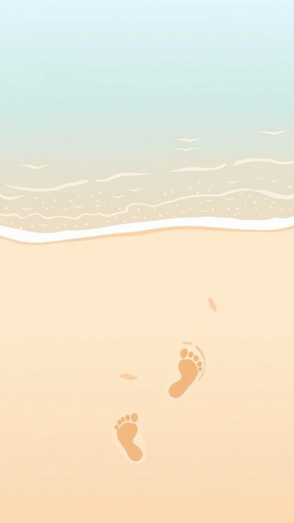 minimalist sand footprint clipart