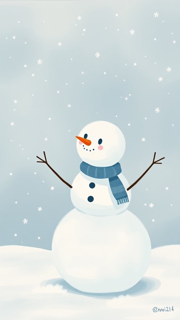 minimalist snowman artwork technique