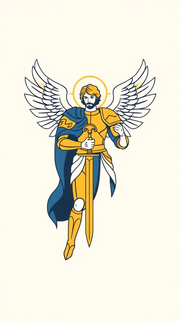 minimalist st michael clipart