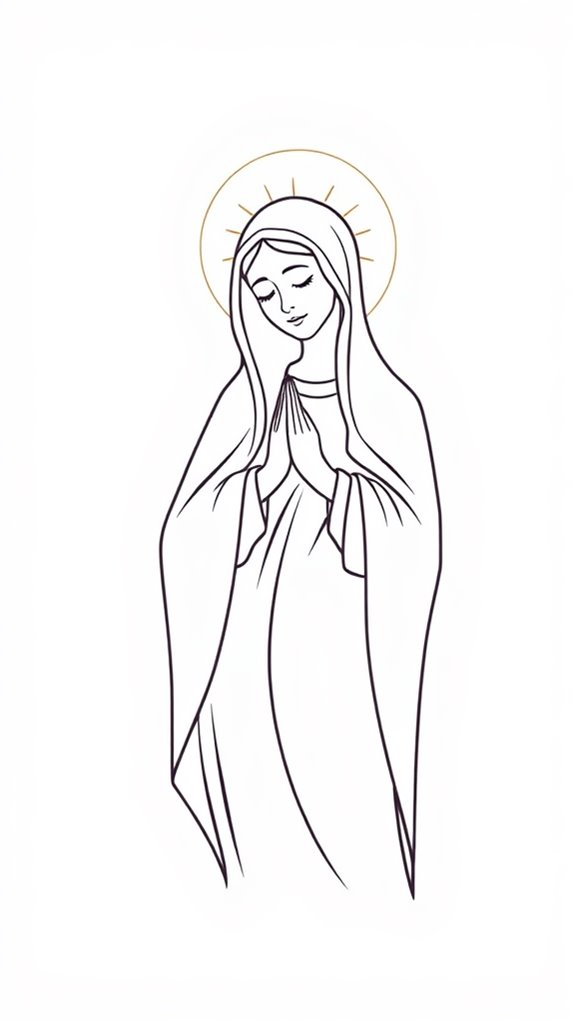 minimalist virgin mary artwork