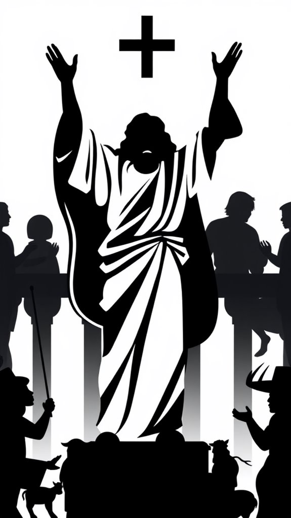 minimalistic temple cleansing silhouette