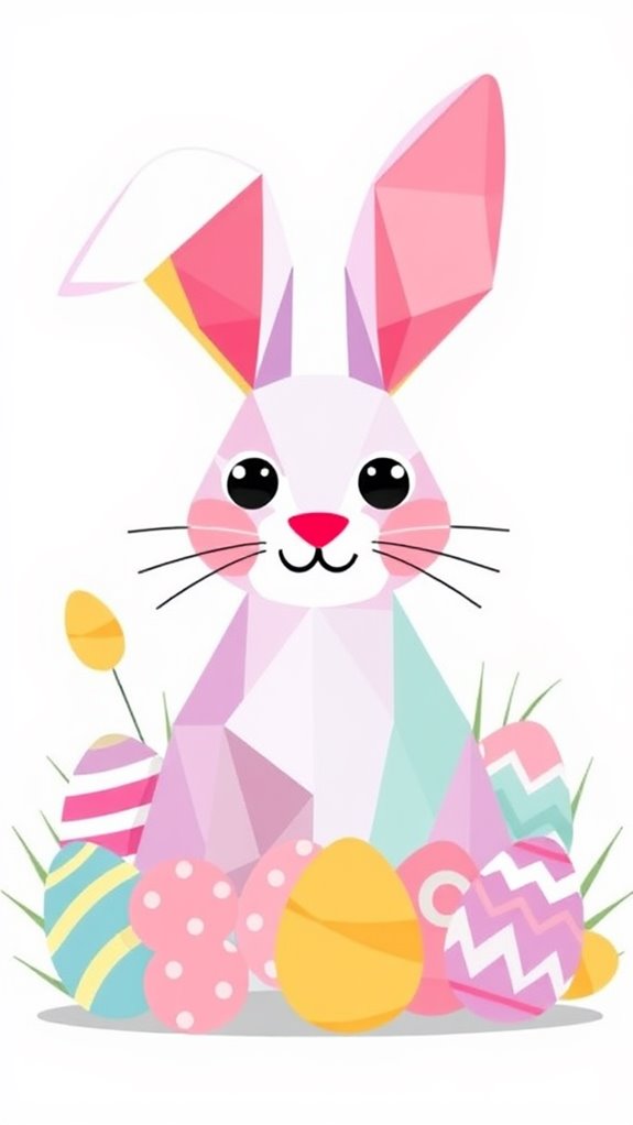 modern geometric easter bunny
