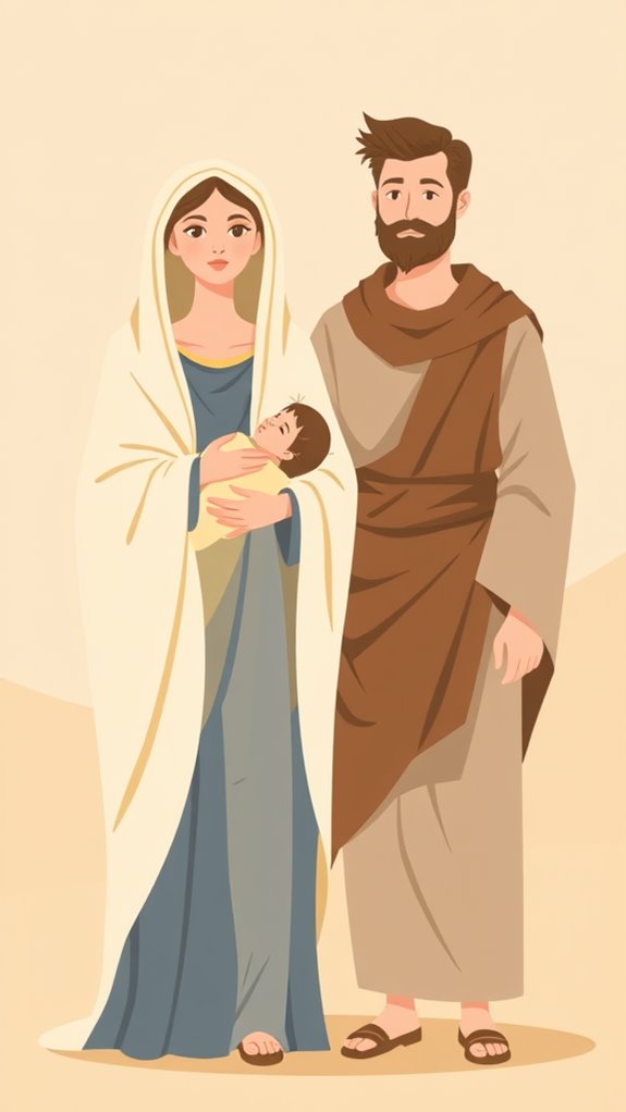 modern mary and joseph clipart