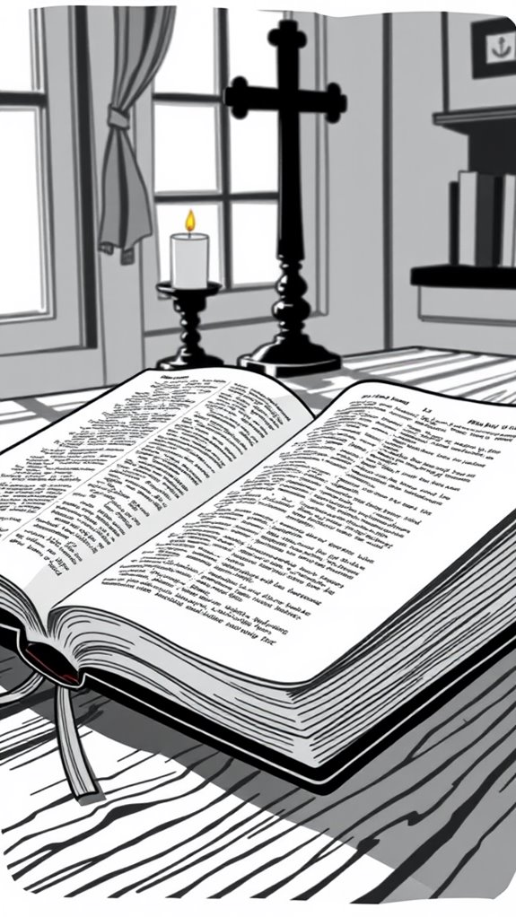 monochrome bible illustration