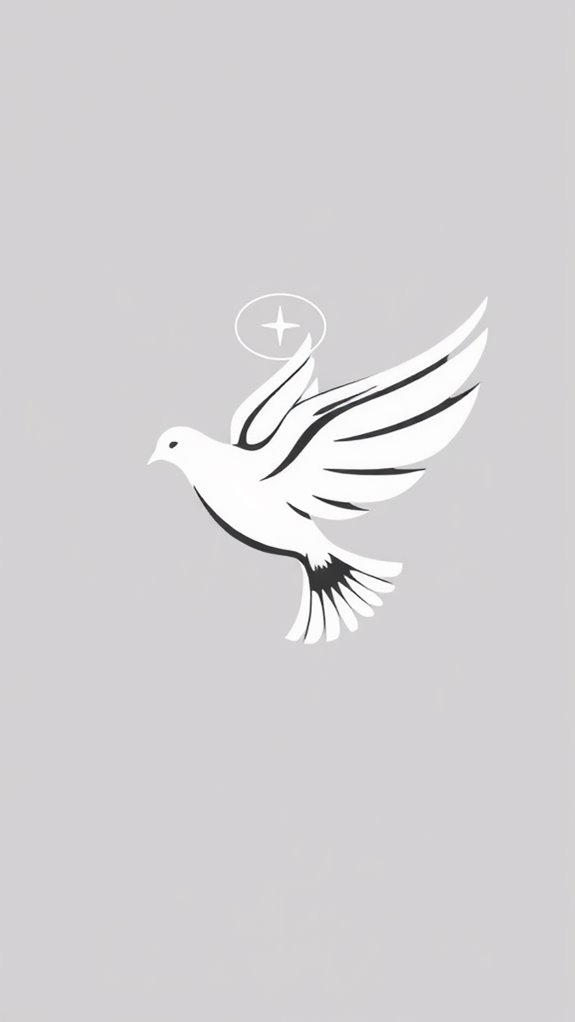 monochrome dove with halo