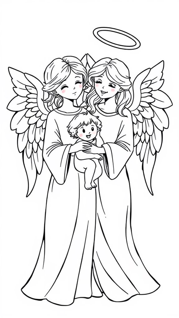 monochrome guardian angels artwork