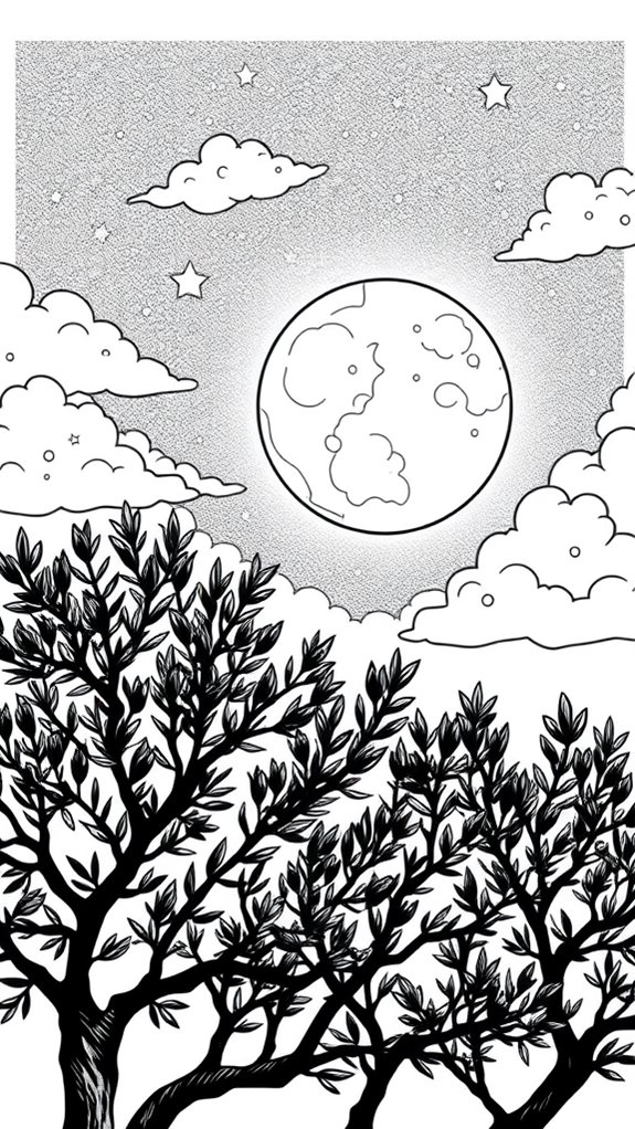 moonlit night sky art