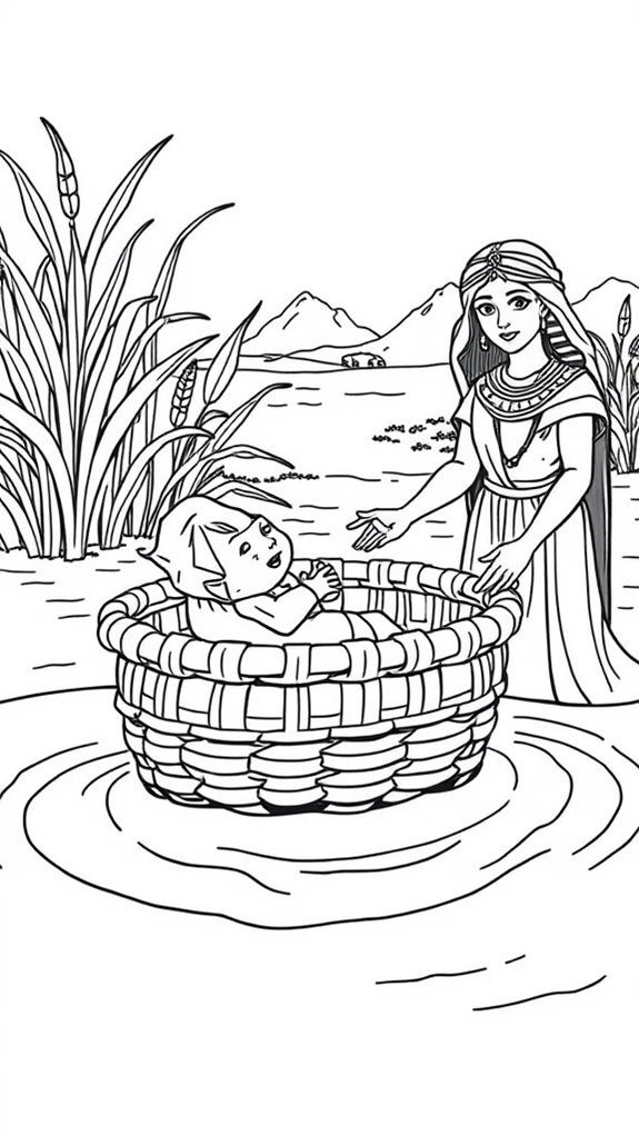 moses and princess coloring page