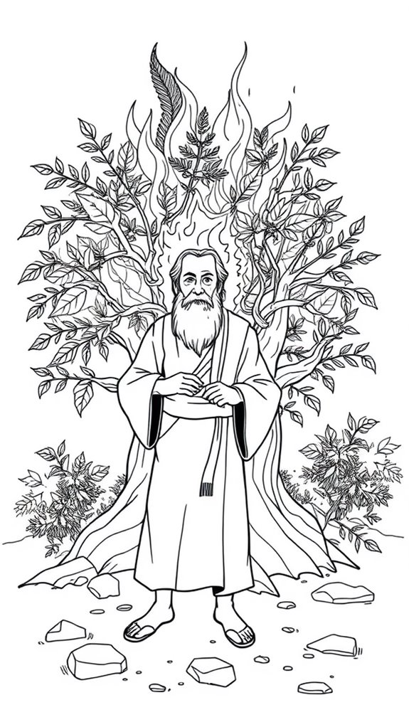 12 Moses And The Burning Bush Coloring Pages - Printable & Free To