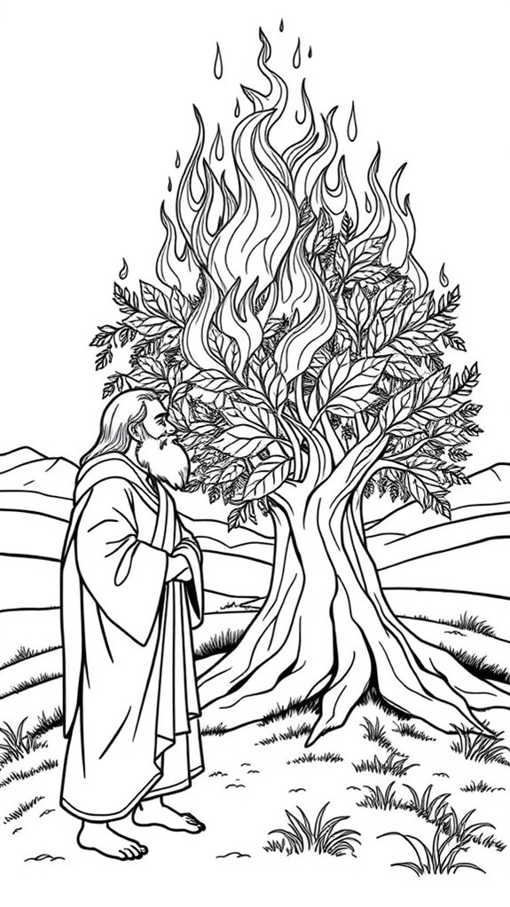 12 Moses And The Burning Bush Coloring Pages - Printable & Free To