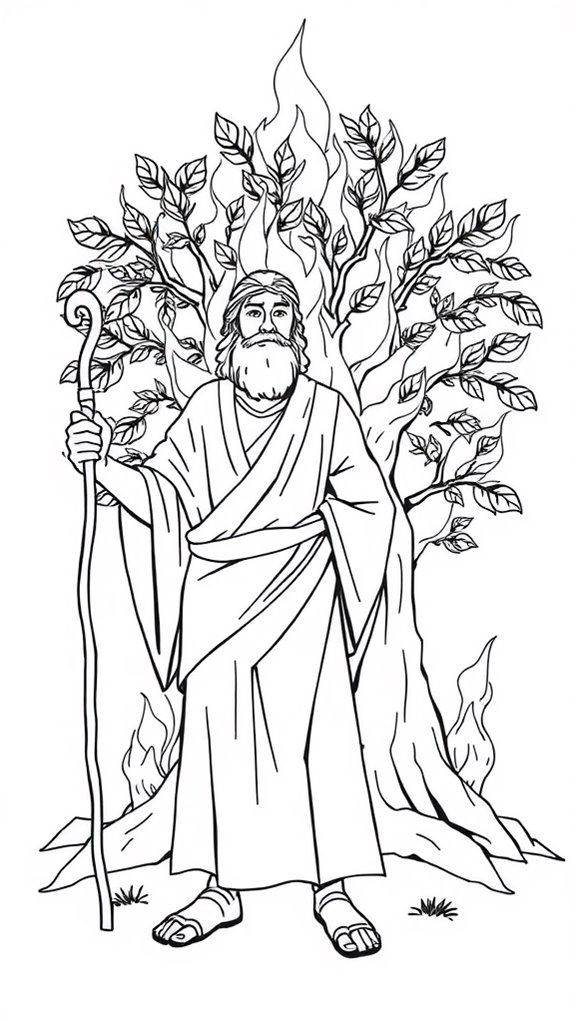 moses burning bush coloring