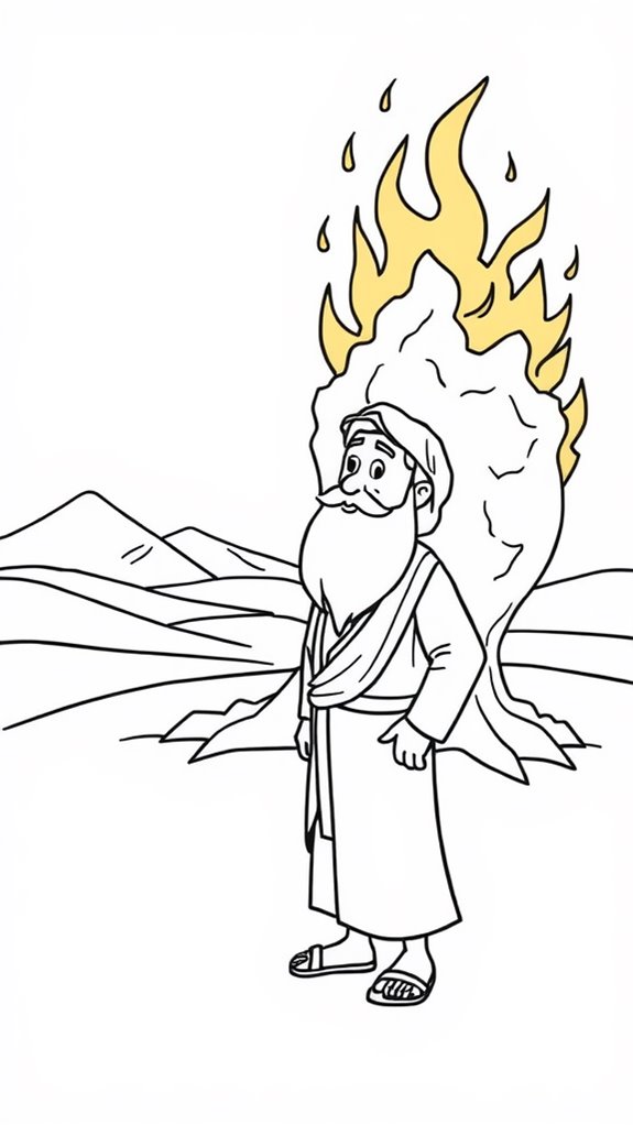 12 Moses And The Burning Bush Coloring Pages - Printable & Free To