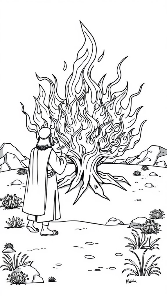 12 Moses And The Burning Bush Coloring Pages - Printable & Free To