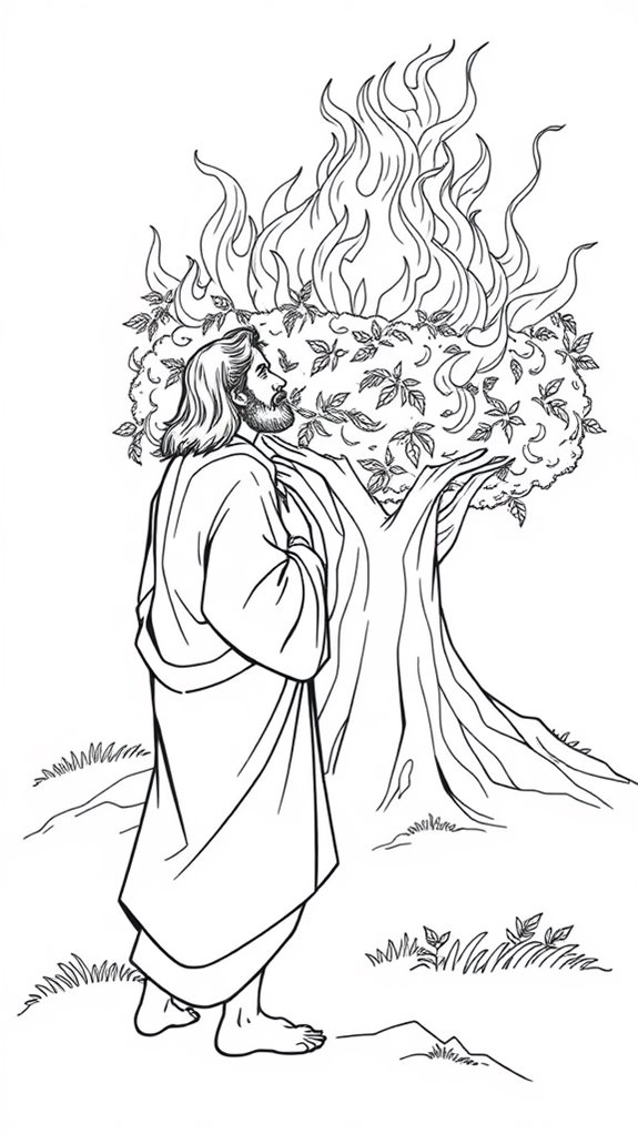 12 Moses And The Burning Bush Coloring Pages - Printable & Free To